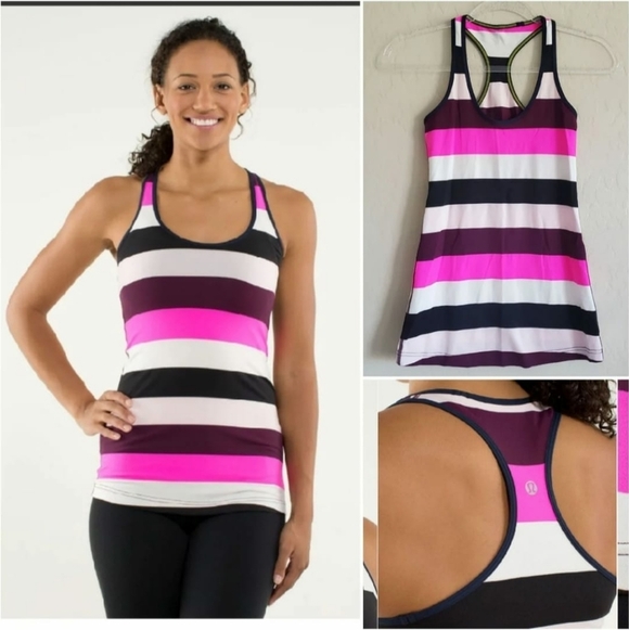 Lululemon CRB Cool Racerback Tank Top size XXS Striped Colorfully - Picture 5 of 6
